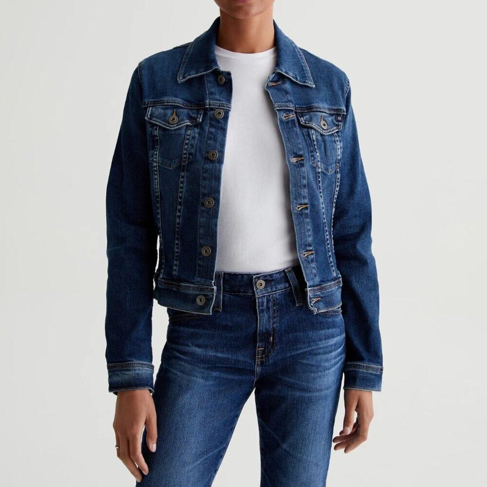 Adriano Goldschmied Denim Jacket Size Small Alliance Blue Robyn Jean Jacket Coat